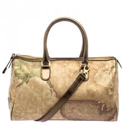Alviero Martini 1A Classe Geo Classic Print Coated Canvas Satchel