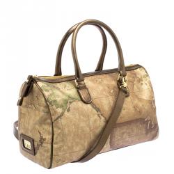Alviero Martini 1A Classe Geo Classic Print Coated Canvas Satchel