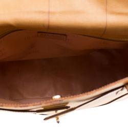 Pre Owned Alviero Martini 1A Classe Brown Geo Print Coated Canvas Tote