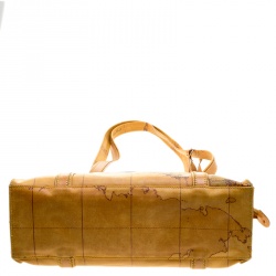 Pre Owned Alviero Martini 1A Classe Map Printed Coated Canvas Tote