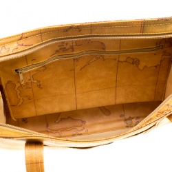 Pre Owned Alviero Martini 1A Classe Map Printed Coated Canvas Tote