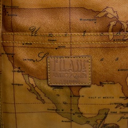 Pre Owned Alviero Martini 1A Classe Map Printed Coated Canvas Tote