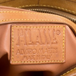 Pre Owned Alviero Martini 1A Classe Brown Geo Print Coated Canvas Tote