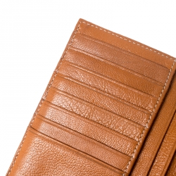 Pre Owned  محفظة صغيرة الفييرو مارتيني 1A كلاس بقلاب كانفاس مقوى خريطة بني فاتحة 