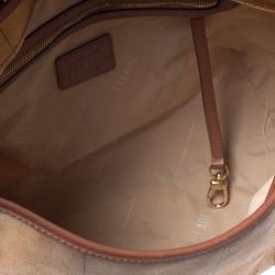 Alviero Martini 1a Classe Brown Geo Print Coated Canvas Hobo