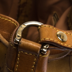 Pre Owned Alviero Martini 1A Classe Brown Geo Print Coated Canvas and Leather Bucket Bag