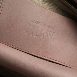 Pre Owned Alviero Martini 1A Classe Green/Brown Geo Print Coated Canvas and Leather Tassel Tote