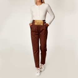 Pre Owned Alviero Martini 1A Classe Brown Geo Print Coated Canvas and Leather Belt Bag