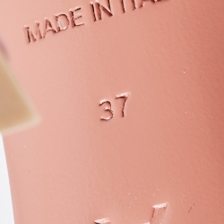 Pre Owned Amina Muaddi Pink Crystal Embellished Satin Gilda Slide Sandals Size 37