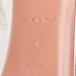 Pre Owned Amina Muaddi Silver/Transparent PVC and Leather Begum Pumps Size 38