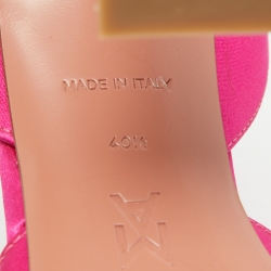 Pre Owned Amina Muaddi Pink Satin Begum Slingback Pumps Size 40.5 