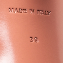 Pre Owned Amina Muaddi Orange Satin Begum Crystal-Embellished Slingback Sandals Size 39