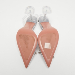 Pre Owned Amina Muaddi Transparent PCV Rosie Slingback Pumps Size 42