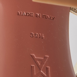 Pre Owned Amina Muaddi Metallic Gold Metal Gilda Slide Sandals Size 39.5