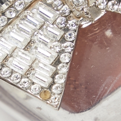 Pre Owned Amina Muaddi x AWGE Transparent PVC Crystal Embellished Phoenix Slingback Pumps Size 38