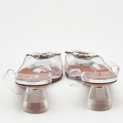 Pre Owned Amina Muaddi Transparent PVC Begum Slingback Pumps Size 38.5