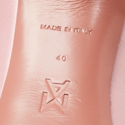 Pre Owned Amina Muaddi Pink Satin Crystal Embellished Rosie Pumps Size 40