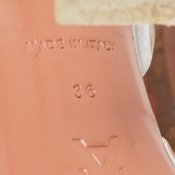 Pre Owned Amina Muaddi Clear/Silver PVC Rosie Slingback Pumps Size 36