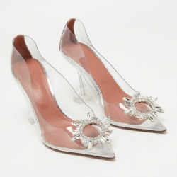 Pre Owned Amina Muaddi Transparent PVC Begum Pumps Size 39