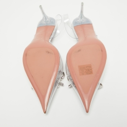Pre Owned Amina Muaddi Transparent PVC Rosie Slingback Pumps Size 40