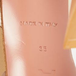 Pre Owned Amina Muaddi Brown PVC Rosie Slingback Pumps Size 35