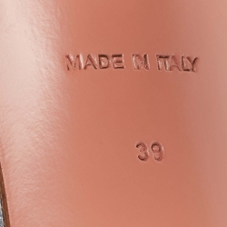 Pre Owned Amina Muaddi Silver/Multicolor Leather Gilda Sandals Size 39