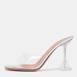Amina Muaddi Transparent PVC Lupita Slides Size 36  