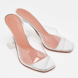 Amina Muaddi Transparent PVC Lupita Slides Size 36  