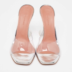 Amina Muaddi Transparent PVC Lupita Slides Size 36  