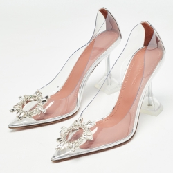 Pre Owned Amina Muaddi Transparent PVC Begum Pumps Size 36
