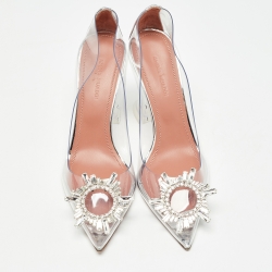 Pre Owned Amina Muaddi Transparent PVC Begum Pumps Size 36