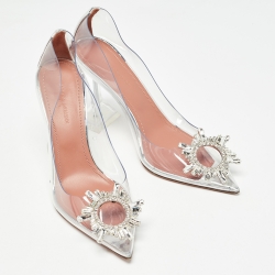 Pre Owned Amina Muaddi Transparent PVC Begum Pumps Size 36