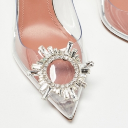 Pre Owned Amina Muaddi Transparent PVC Begum Pumps Size 36