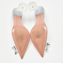Pre Owned Amina Muaddi Transparent PVC Begum Pumps Size 36