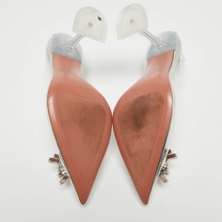 Pre Owned Amina Muaddi Transparent PVC Begum Pumps Size 37