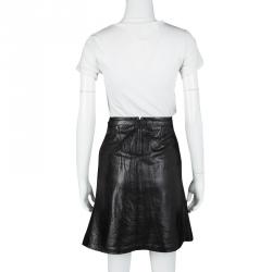 Ann Demeulemeester Black Leather Belted Skirt L
