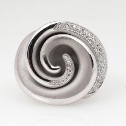 Annamaria Camilli Black Rose Diamond White Gold Ring Size 56