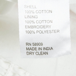 Pre Owned Antonio Melani White Floral Embroidered Top and Skirt Set S