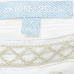 Pre Owned Antonio Melani White Floral Embroidered Top and Skirt Set S