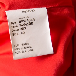 Antonio Berardi Red and Peach Colorblock Sheath Dress S