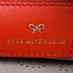 Pre Owned Anya Hindmarch Red Leather Have A Nice Day Pouch