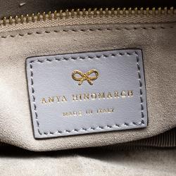 Pre Owned Anya Hindmarch Grey Shearling Mini Eyes Crossbody Bag