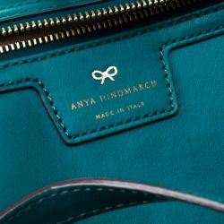 Pre Owned Anya Hindmarch Green Leather Smiley Ebury Shopper Tote