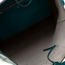 Pre Owned Anya Hindmarch Green Leather Smiley Ebury Shopper Tote