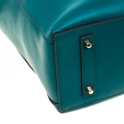 Pre Owned Anya Hindmarch Green Leather Smiley Ebury Shopper Tote