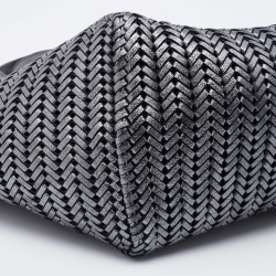 Pre Owned Anya Hindmarch Metallic Grey Woven Leather Nesson Tote