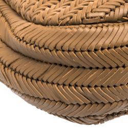 Pre Owned Anya Hindmarch Brown Woven Leather Neeson Tote