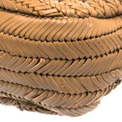 Pre Owned Anya Hindmarch Brown Woven Leather Neeson Tote