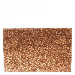 Pre Owned Anya Hindmarch Bronze Glitter Valorie Clutch