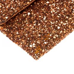 Pre Owned Anya Hindmarch Bronze Glitter Valorie Clutch